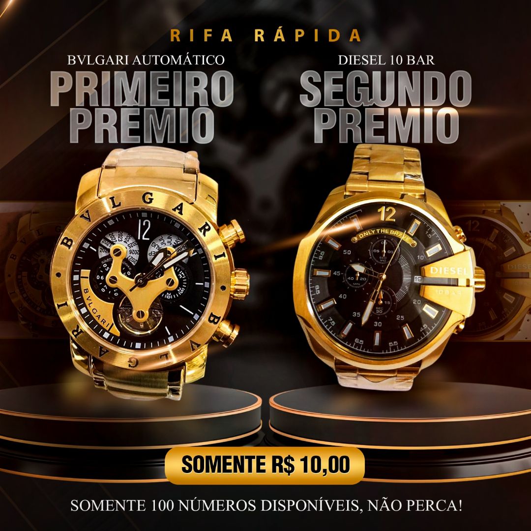 RIFA CURTA VALENDO 2 RELÓGIOS 2° EDIÇÃO